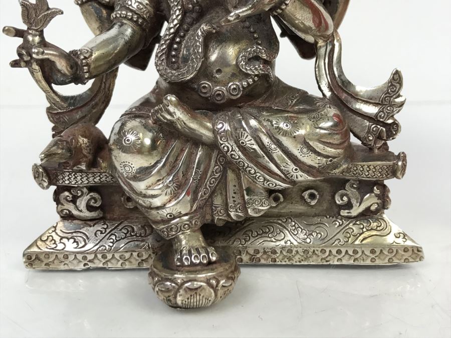 Vintage Silver Indian Deity Sculpture Ganesha Made In Nepal [Photo 29]