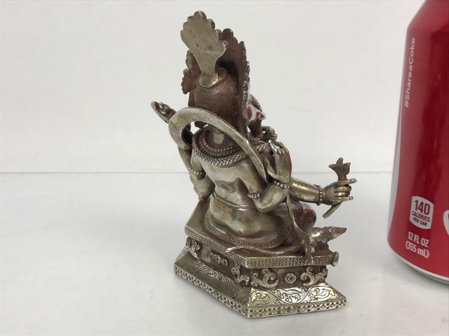 Vintage Silver Indian Deity Sculpture Ganesha Made In Nepal [Photo 16]