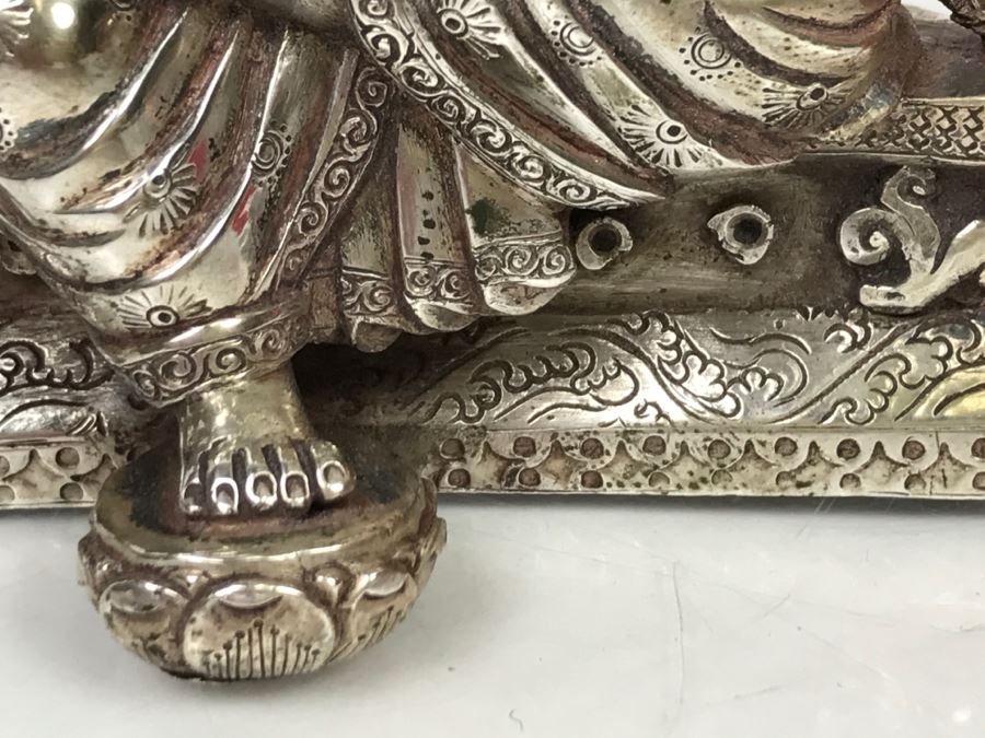 Vintage Silver Indian Deity Sculpture Ganesha Made In Nepal [Photo 34]