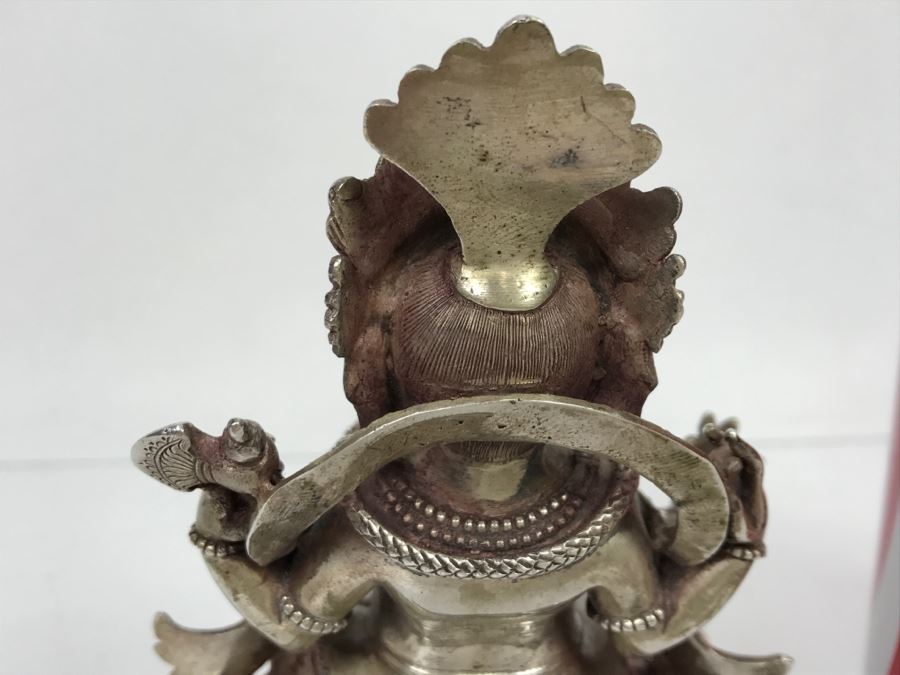 Vintage Silver Indian Deity Sculpture Ganesha Made In Nepal [Photo 15]