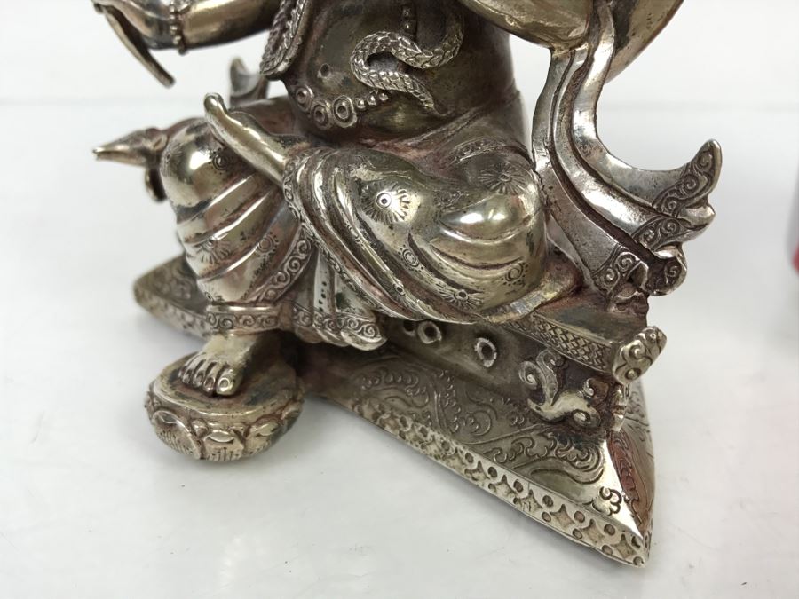 Vintage Silver Indian Deity Sculpture Ganesha Made In Nepal [Photo 11]