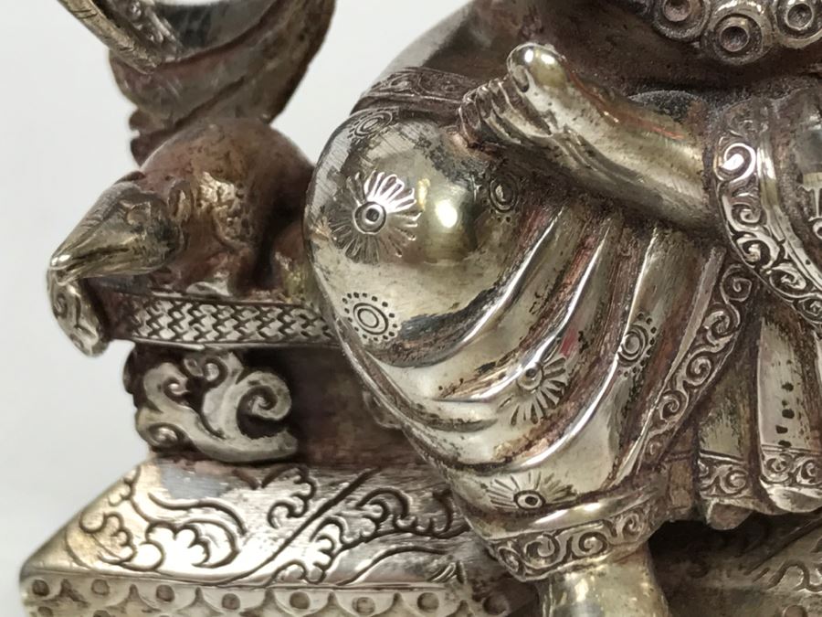 Vintage Silver Indian Deity Sculpture Ganesha Made In Nepal [Photo 33]