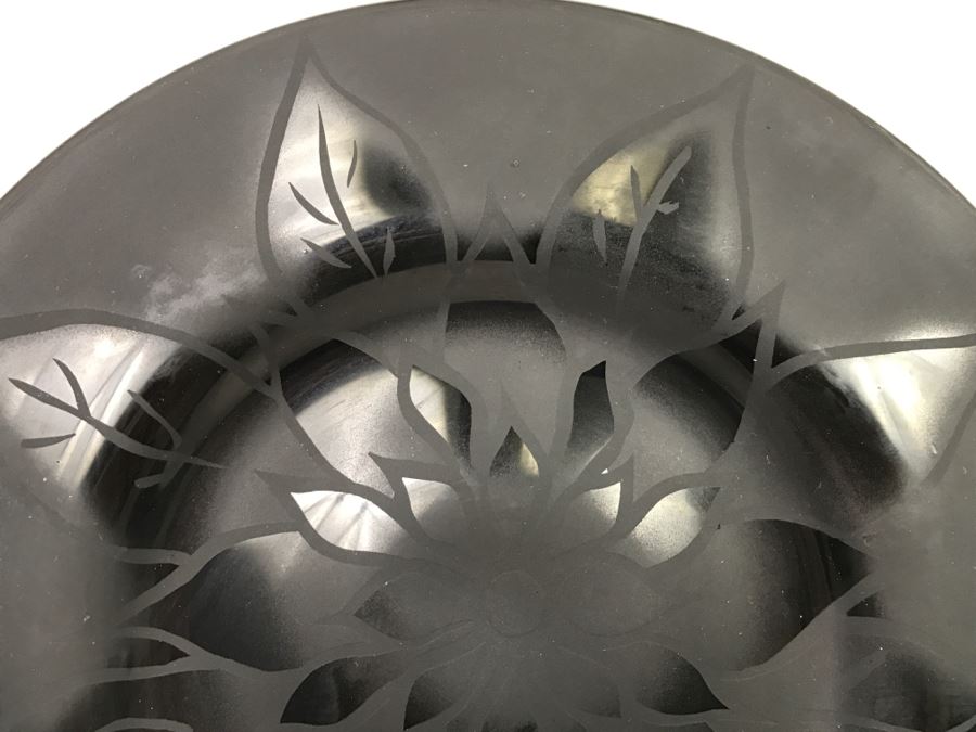 Stunning Vintage 1996 Signed William Swick Black Art Glass Plate  By Native American Artist Ironhand (Stand Not Included) [Photo 6]