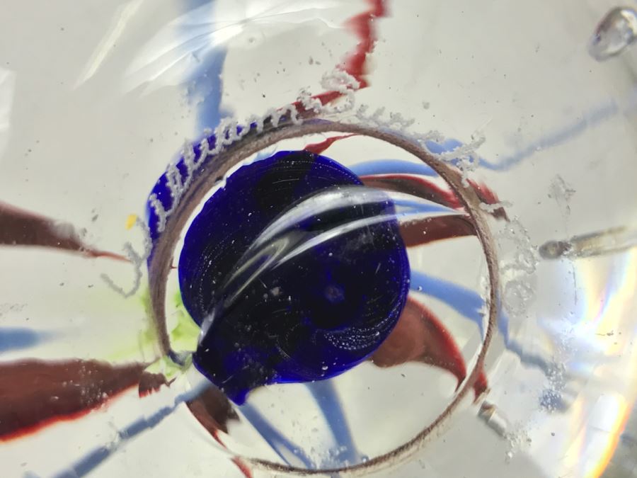 Vintage 1996 William Swick Signed Art Glass Paperweight By Native American Artist Ironhand [Photo 12]