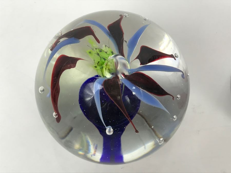 Vintage 1996 William Swick Signed Art Glass Paperweight By Native American Artist Ironhand [Photo 10]