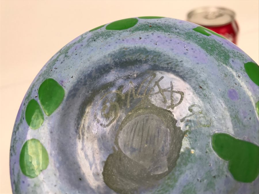 Signed MAD Art Studios Art Glass Handled Vase 1999 [Photo 8]