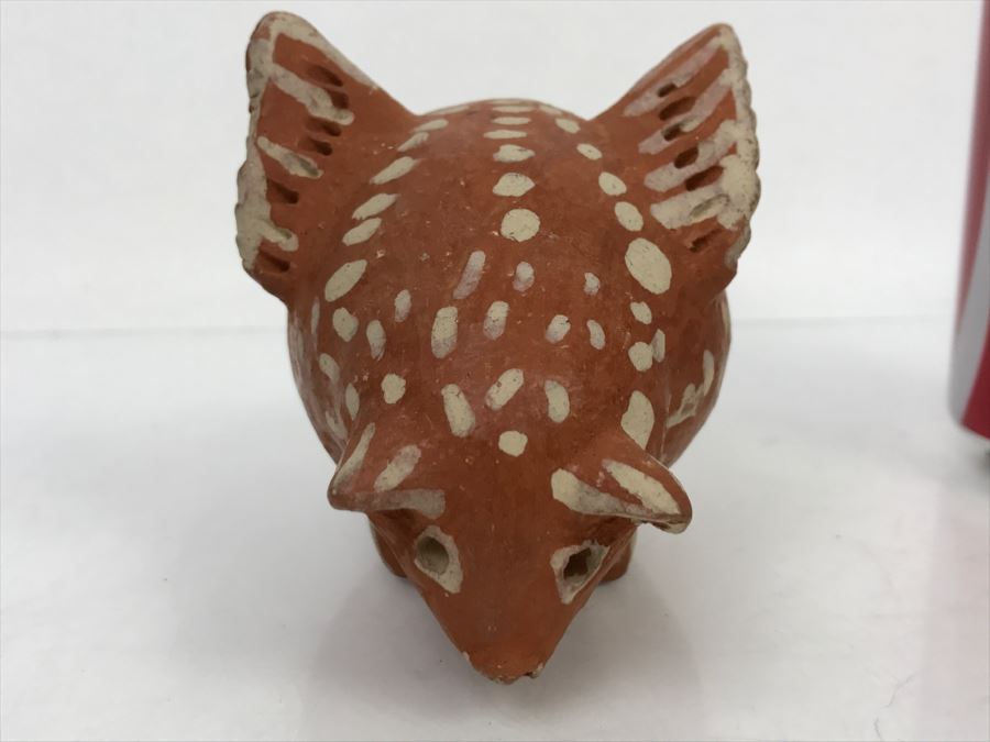 Vintage Columbian Pottery Hand Painted Piggy Bank Animal [Photo 6]