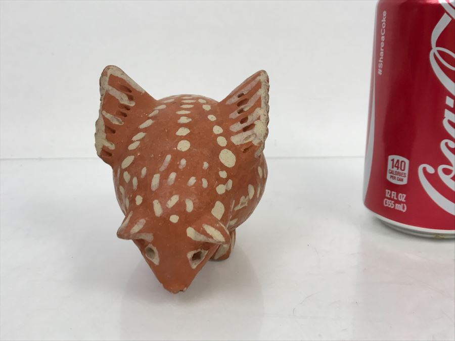 Vintage Columbian Pottery Hand Painted Piggy Bank Animal [Photo 5]