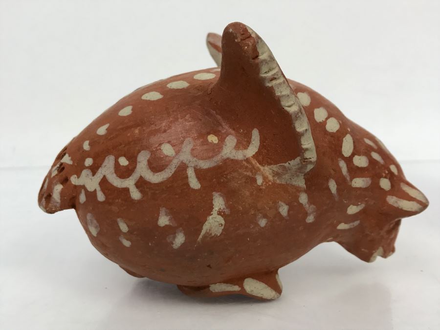 Vintage Columbian Pottery Hand Painted Piggy Bank Animal [Photo 7]