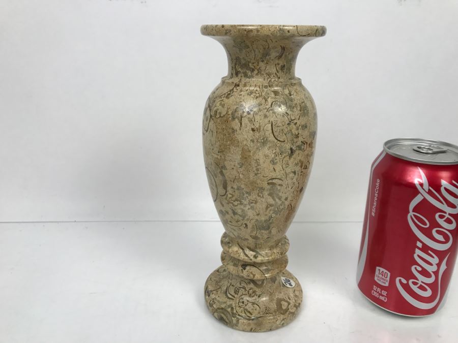 Turned Natural Fossil Stone Vase Fossilstone [Photo 7]