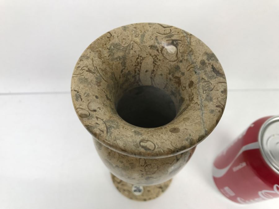 Turned Natural Fossil Stone Vase Fossilstone [Photo 2]