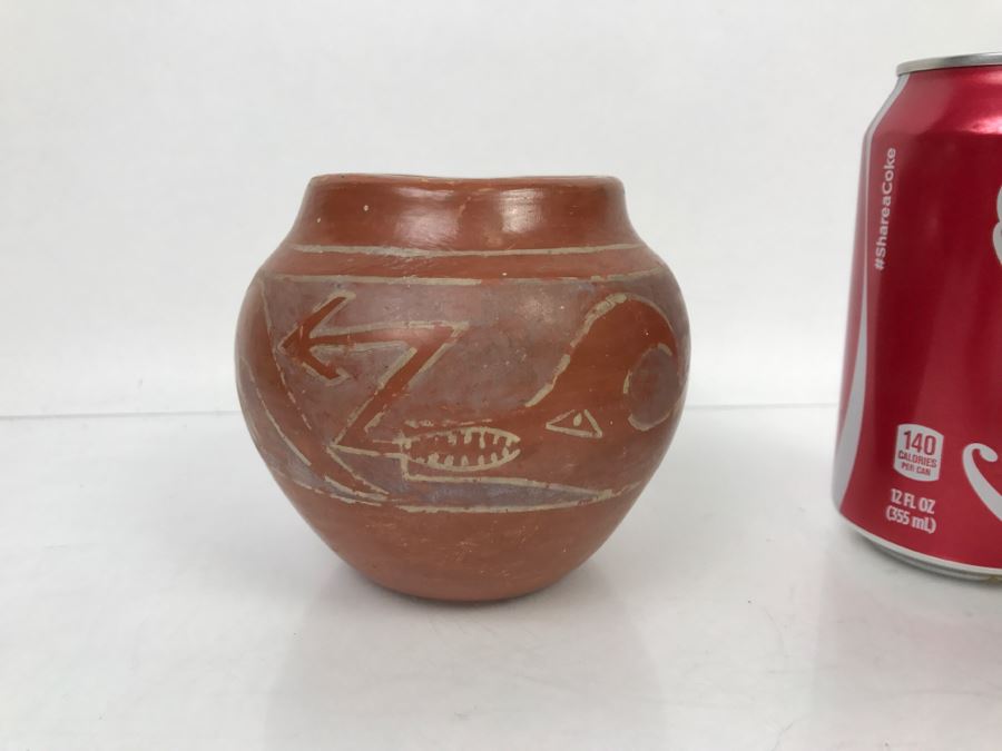 Vintage Santa Clara Pueblo Pottery Native American Bowl