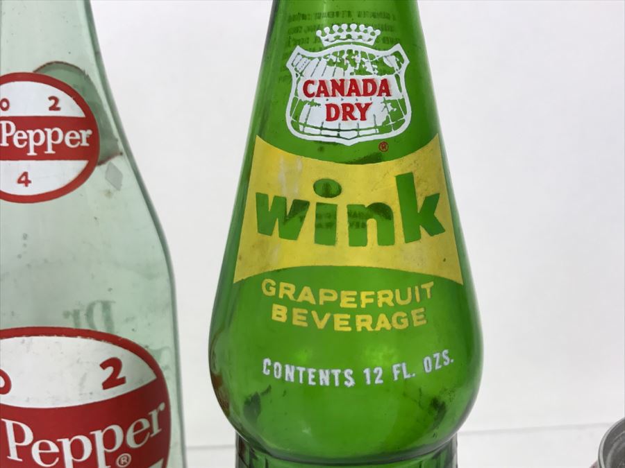 Vintage Soda Pop Glass Bottles Dr Pepper, Jumbo, Canada Dry Wink [Photo 6]