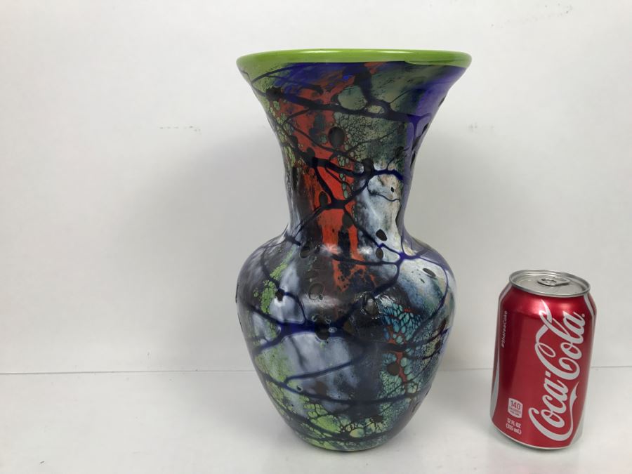 Vintage 1996 Signed Art Glass Vase By M. Laird [Photo 8]