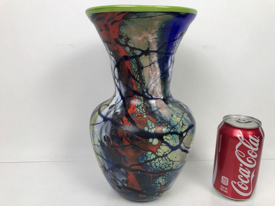 Vintage 1996 Signed Art Glass Vase By M. Laird [Photo 2]