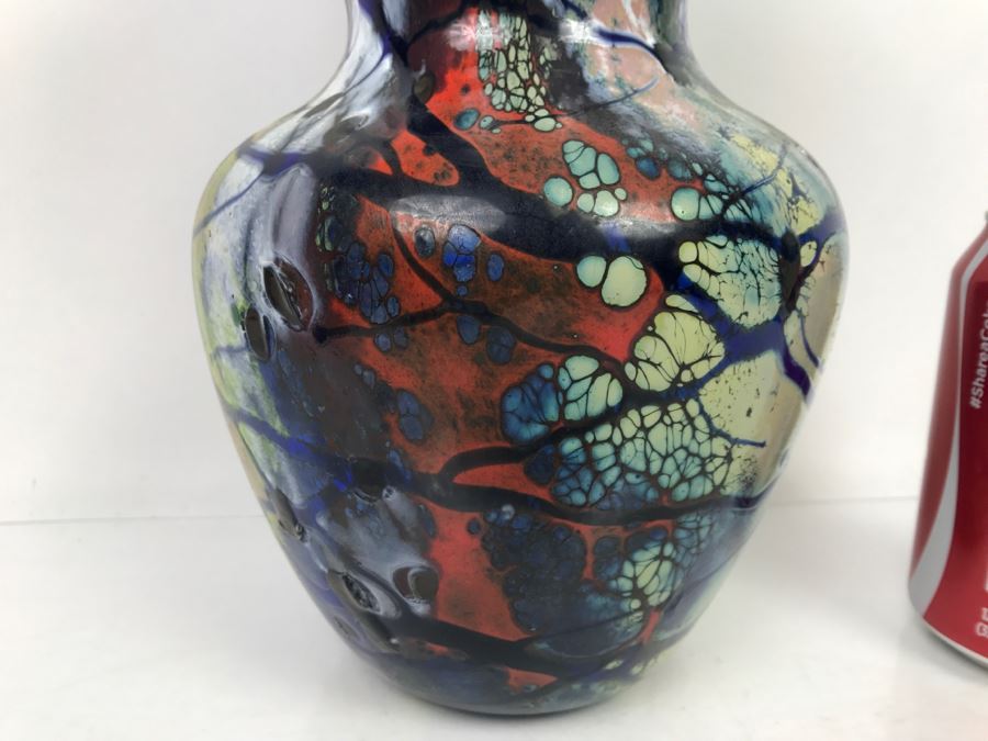 Vintage 1996 Signed Art Glass Vase By M. Laird [Photo 3]