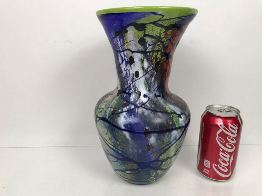 Vintage 1996 Signed Art Glass Vase By M. Laird [Photo 9]