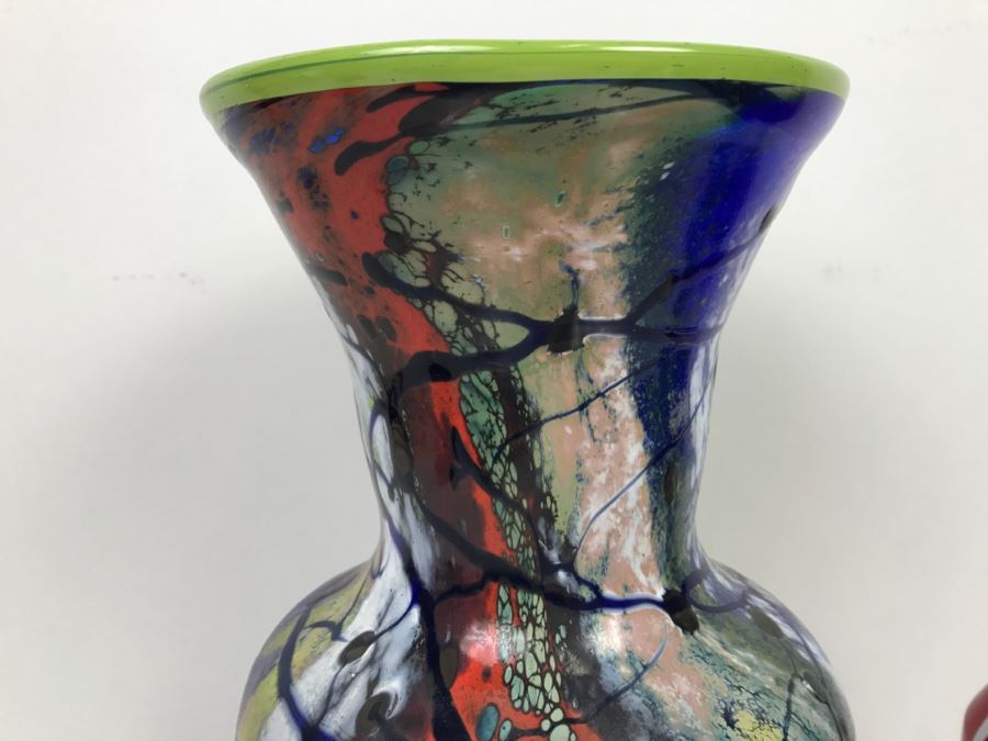 Vintage 1996 Signed Art Glass Vase By M. Laird [Photo 4]