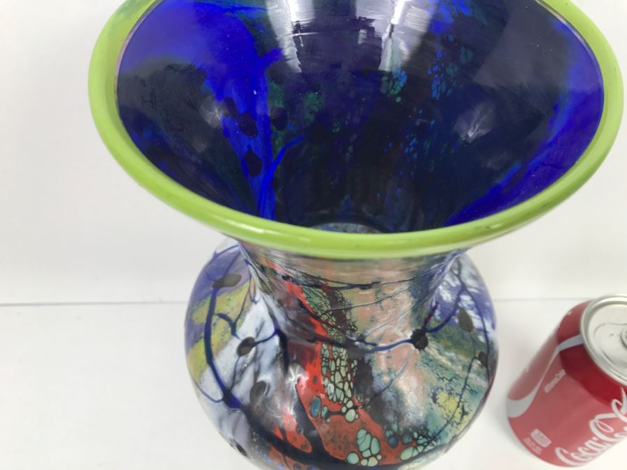 Vintage 1996 Signed Art Glass Vase By M. Laird [Photo 6]