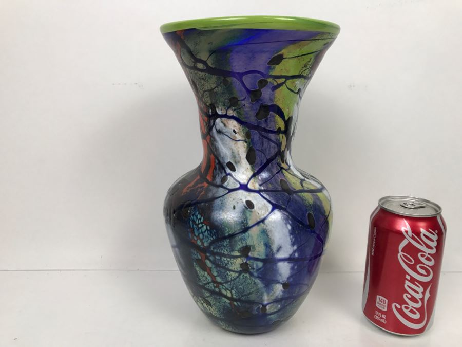 Vintage 1996 Signed Art Glass Vase By M. Laird [Photo 7]