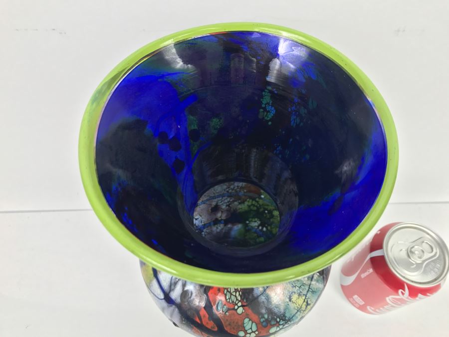 Vintage 1996 Signed Art Glass Vase By M. Laird [Photo 5]