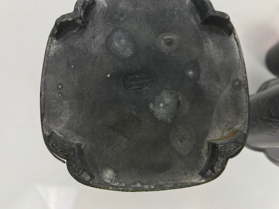 Pair Of Hong Kong Pewter Chased Flasks [Photo 11]