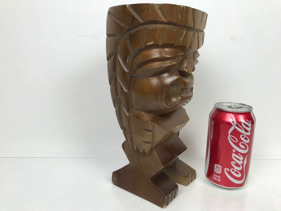 Carved Wooden Tiki Statue Made In Philippines [Photo 1]