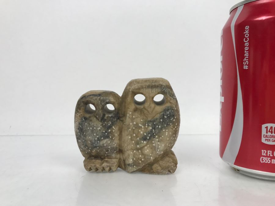 Mid-Century Carved Stone Owls Sculpture [Photo 1]