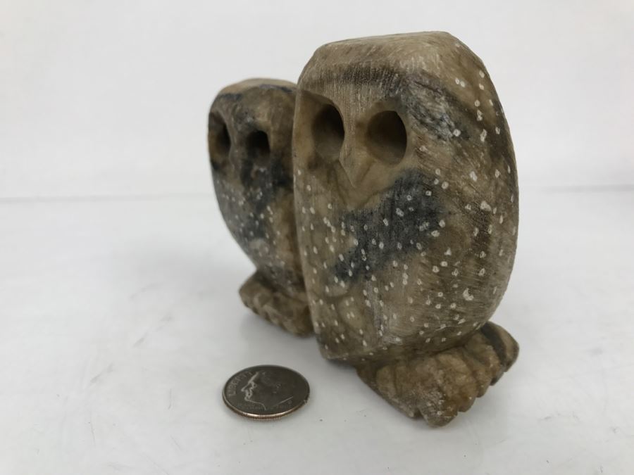 Mid-Century Carved Stone Owls Sculpture [Photo 6]