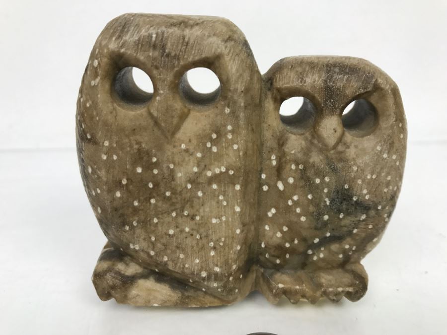 Mid-Century Carved Stone Owls Sculpture [Photo 8]