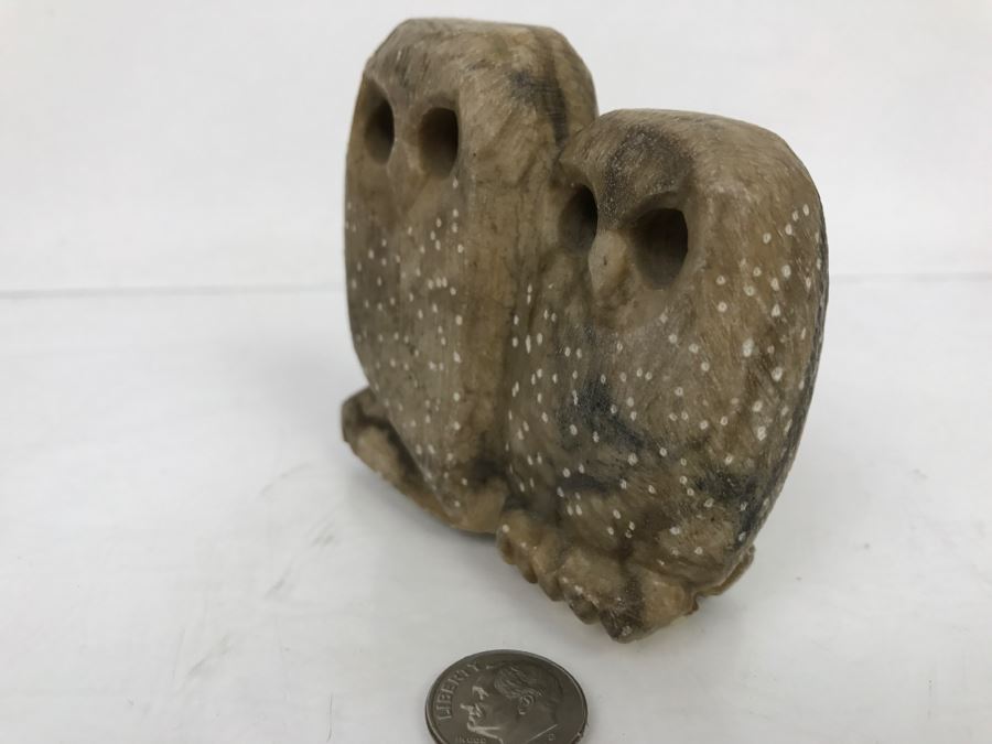 Mid-Century Carved Stone Owls Sculpture [Photo 9]