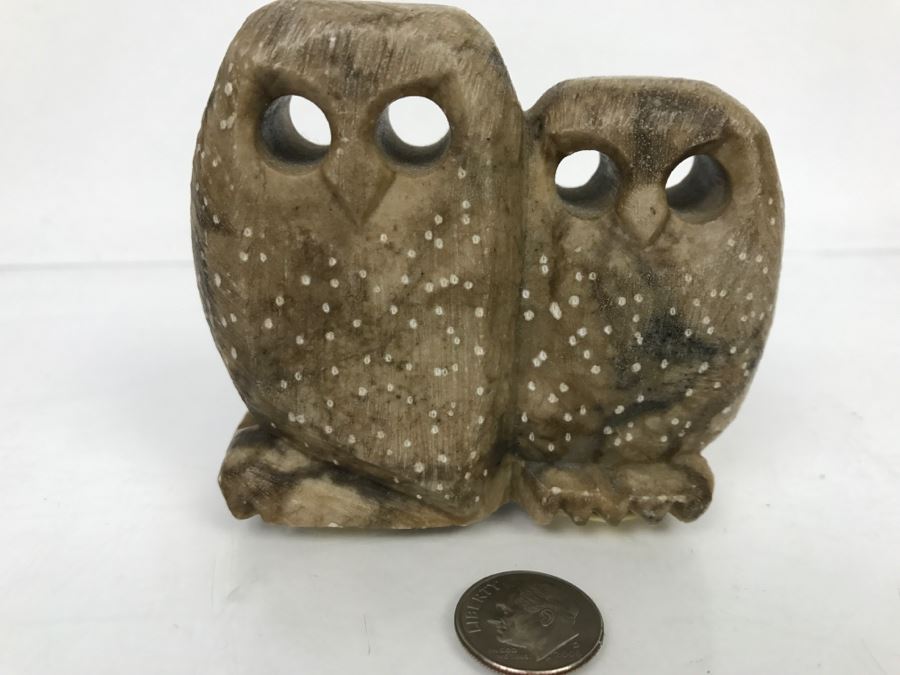 Mid-Century Carved Stone Owls Sculpture [Photo 7]