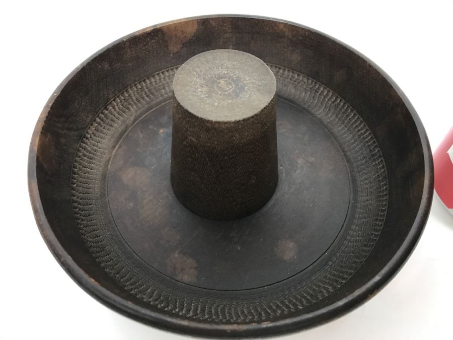 Japanese Turned Wood Bowl With Cup NIPPON [Photo 9]