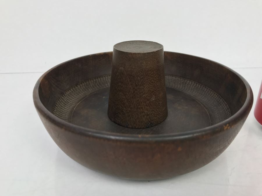 Japanese Turned Wood Bowl With Cup NIPPON [Photo 4]