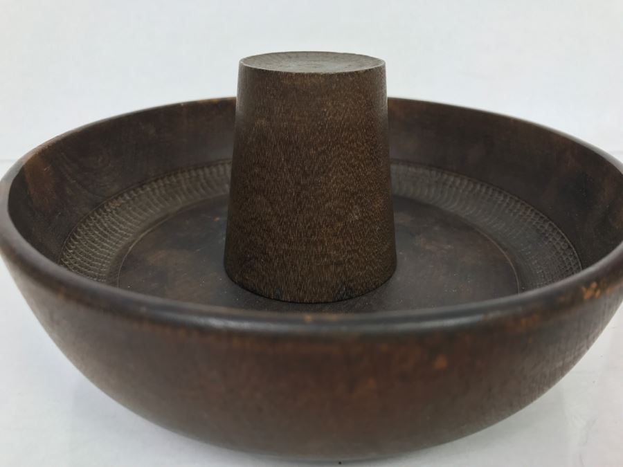 Japanese Turned Wood Bowl With Cup NIPPON [Photo 1]
