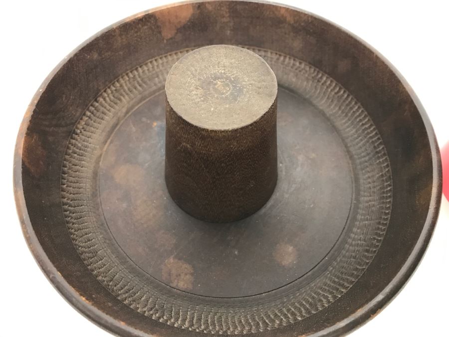 Japanese Turned Wood Bowl With Cup NIPPON [Photo 8]