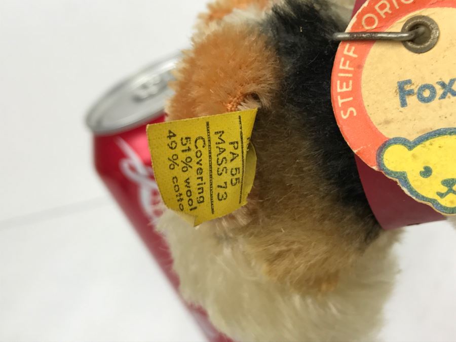 Vintage STEIFF Original Stuffed Animal With Original Tags Made In Germany 'Foxy' Fox Terrier Dog [Photo 5]