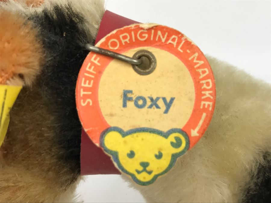 Vintage STEIFF Original Stuffed Animal With Original Tags Made In Germany 'Foxy' Fox Terrier Dog [Photo 4]