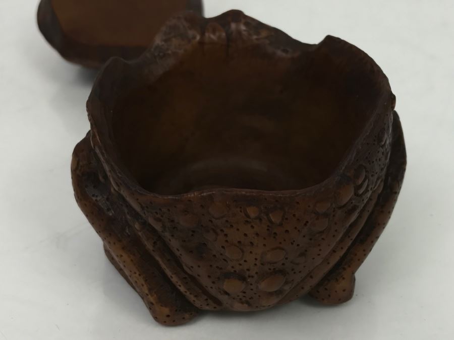 Stunning Detailed Wood Carved Japanese Frog Trinket Box (See All Photos) [Photo 24]