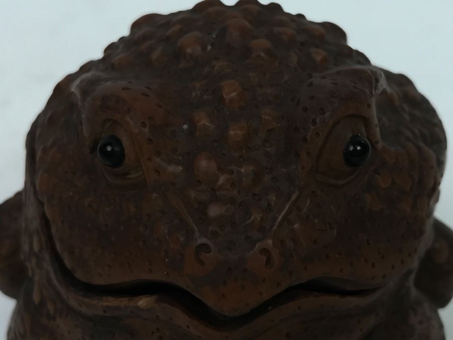 Stunning Detailed Wood Carved Japanese Frog Trinket Box (See All Photos) [Photo 15]