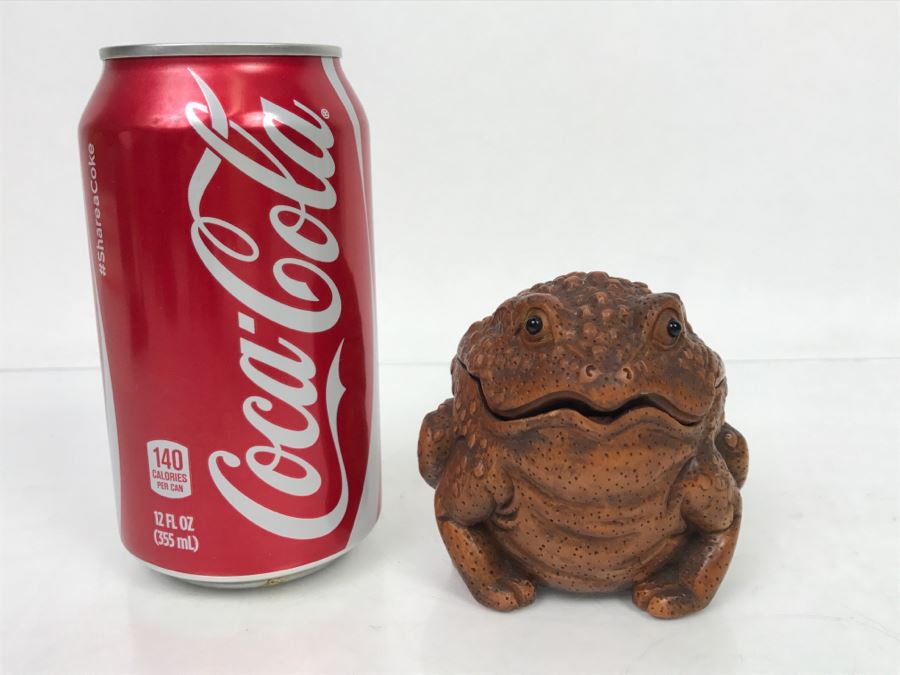 Stunning Detailed Wood Carved Japanese Frog Trinket Box (See All Photos) [Photo 5]
