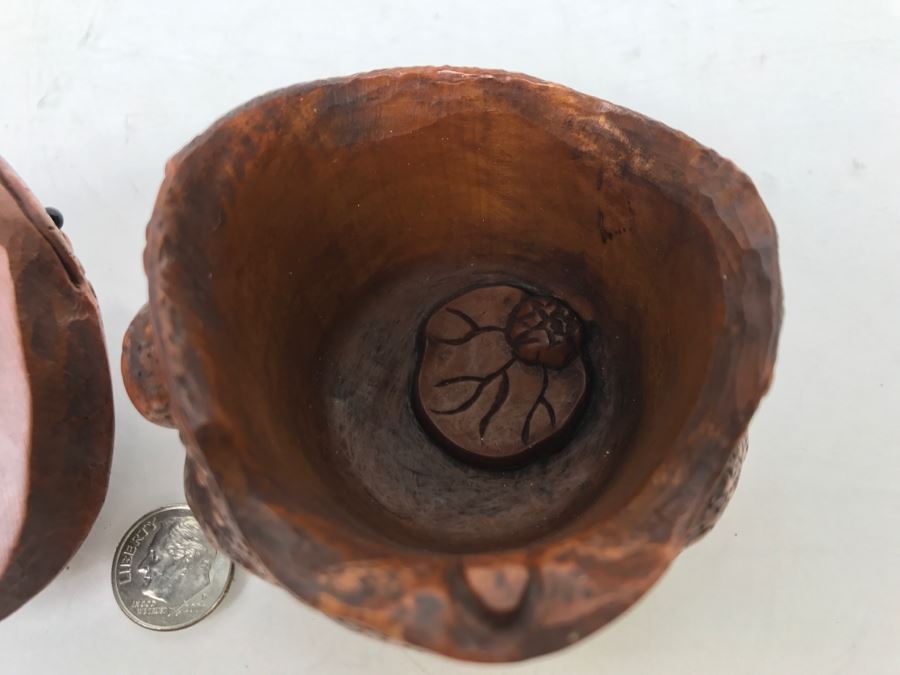 Stunning Detailed Wood Carved Japanese Frog Trinket Box (See All Photos) [Photo 18]