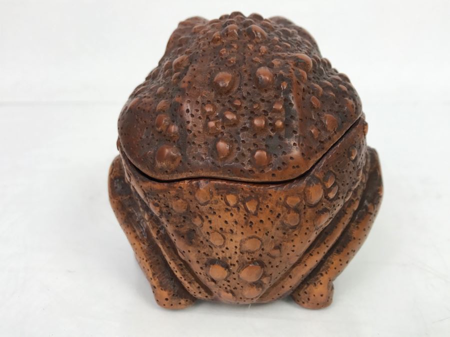 Stunning Detailed Wood Carved Japanese Frog Trinket Box (See All Photos) [Photo 11]