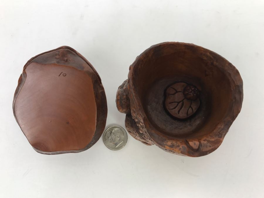 Stunning Detailed Wood Carved Japanese Frog Trinket Box (See All Photos) [Photo 4]