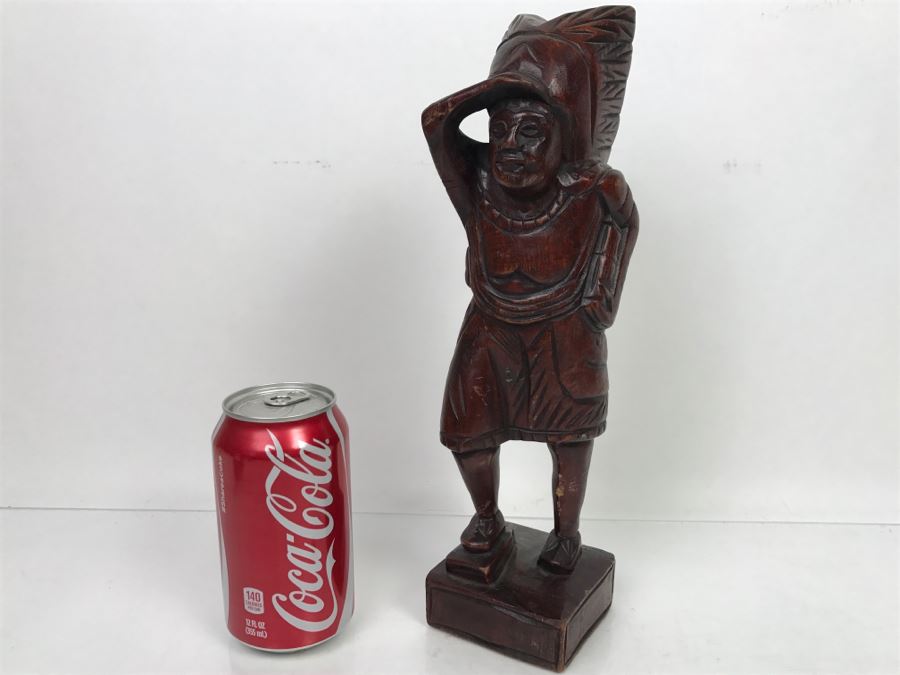 Wooden Carved Sculpture Of Native American Chief [Photo 1]
