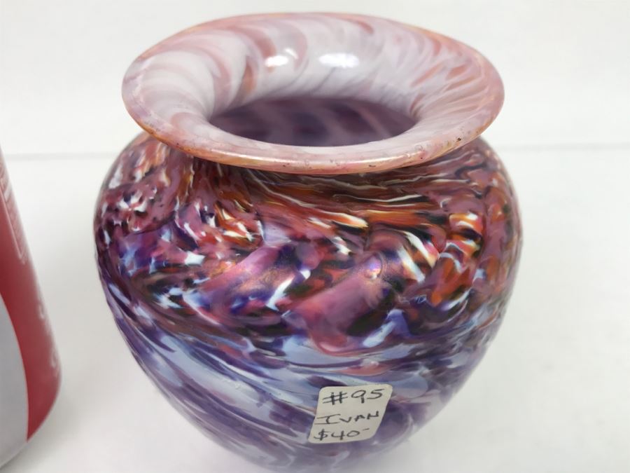 Small Signed Ivan Adaniya Art Glass Vessel Vase [Photo 3]