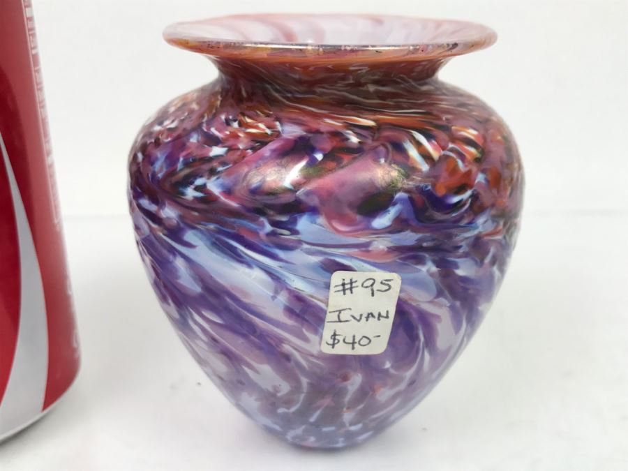 Small Signed Ivan Adaniya Art Glass Vessel Vase [Photo 2]