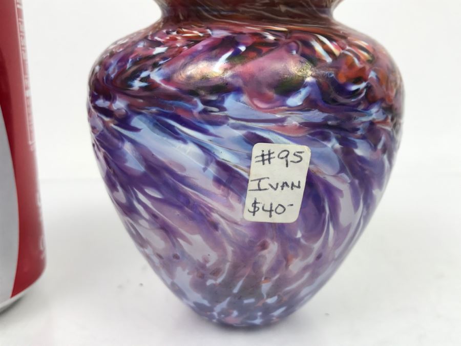 Small Signed Ivan Adaniya Art Glass Vessel Vase [Photo 4]