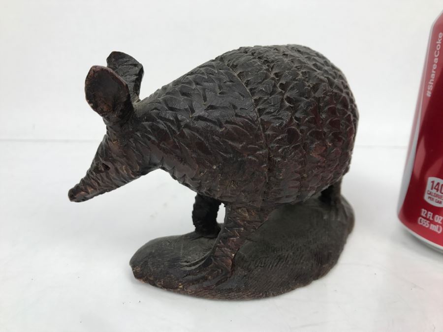 Vintage Armadillo Carved Wooden Sculpture [Photo 7]