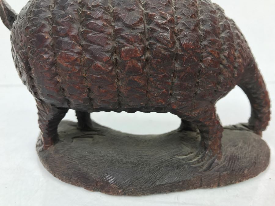Vintage Armadillo Carved Wooden Sculpture [Photo 11]